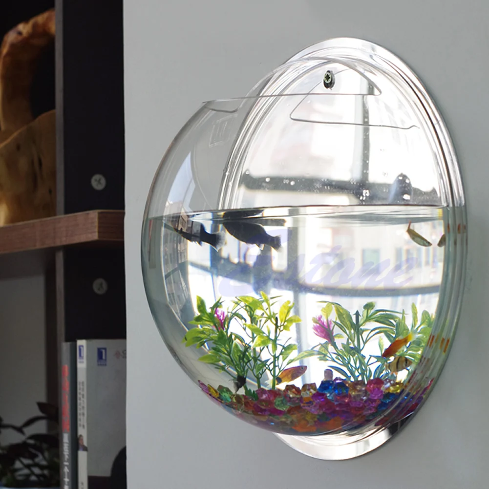 Aquarium Fish Pot - Pot Wall Hanging Mount Bubble Aquarium