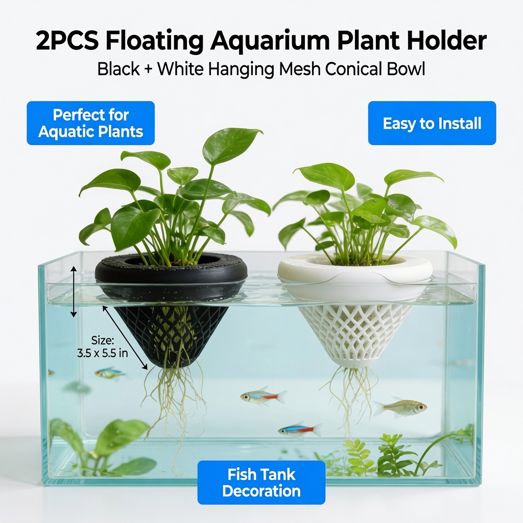 2PCS Floating Aquarium Plant H - Aquarium Fish Pot 评论和价格