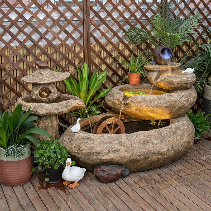 Outdoor Balcony Fish Pond Cour - Aquarium Fish In Pond 评论和价格