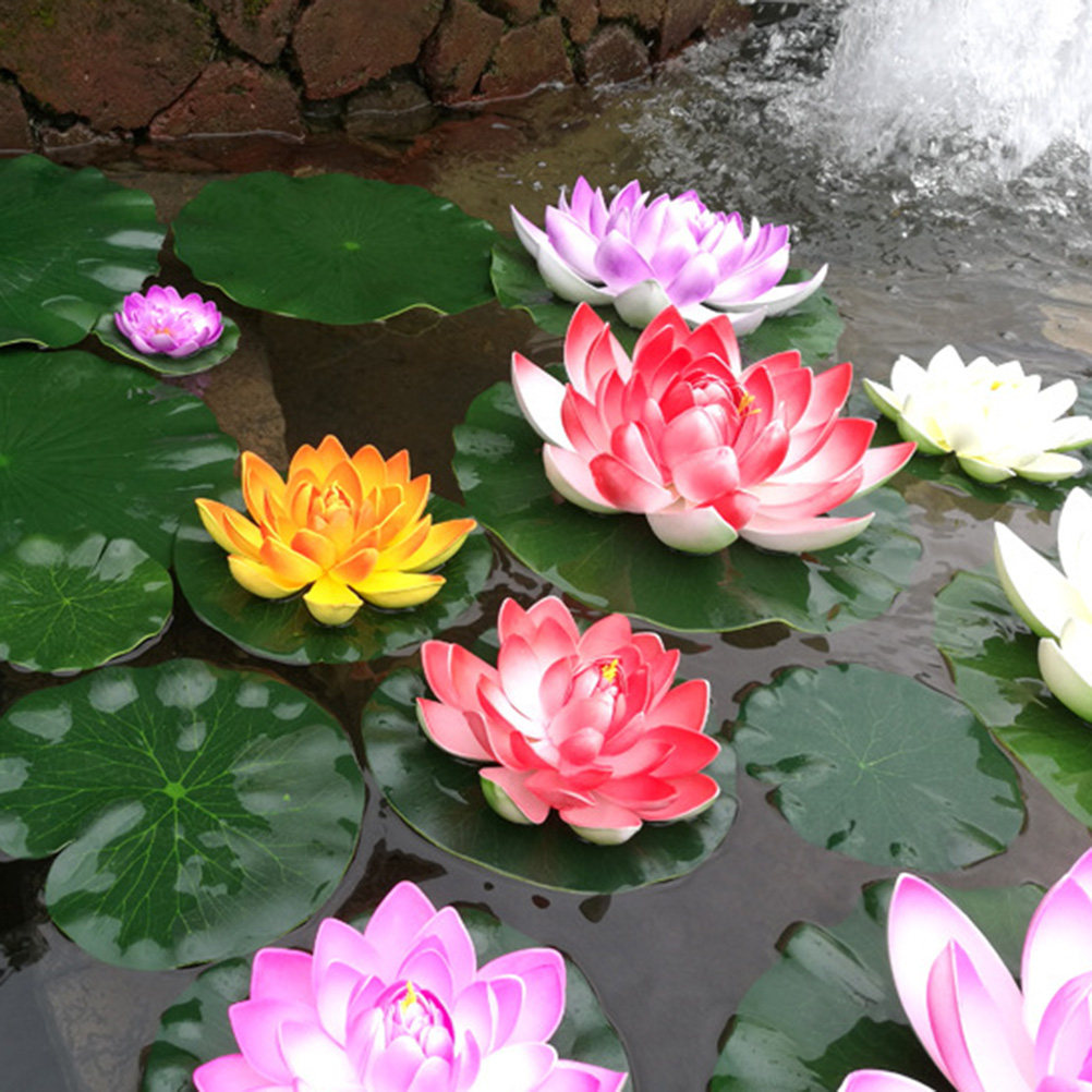 10Pcs Simulative Lotus Leaf Po - Aquarium Fish In Pond 评论和价格