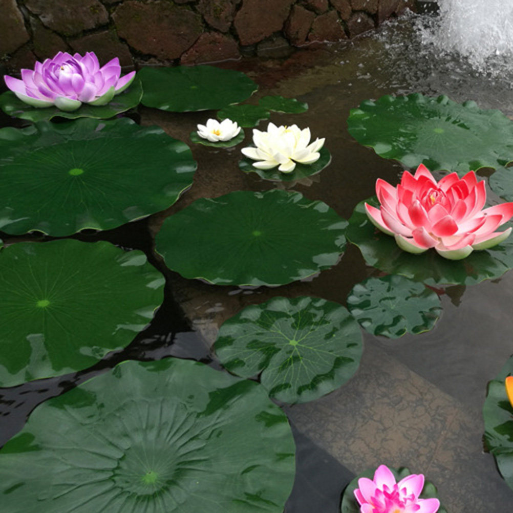 10Pcs Simulative Lotus Leaf Po - Aquarium Fish In Pond 评论和价格