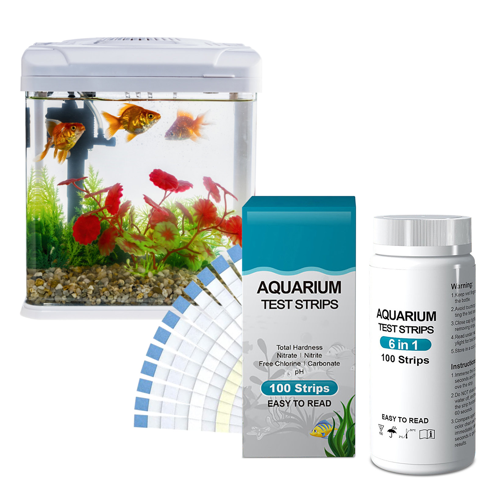 100pcs 6-in-1 Water Quality Te - Aquarium Fish In Pond 评论和价格