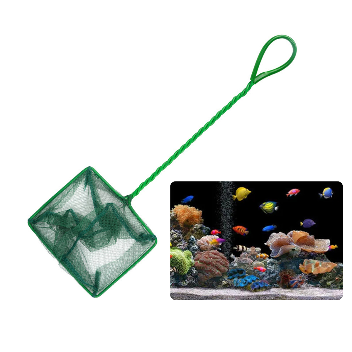 3~10 Inch Portable Nylon Green - Aquarium Fish Net 评论和价格