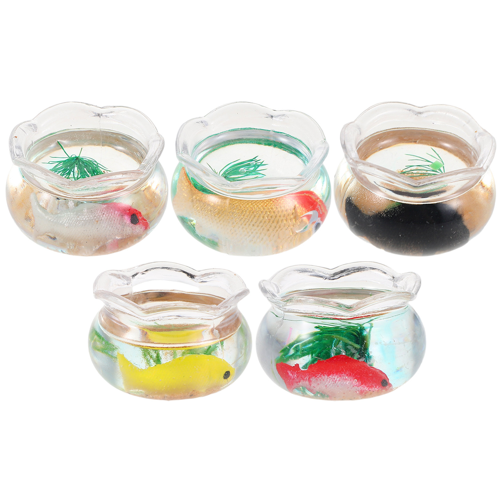 5Pcs Mini Fish Bowl Small Roun - Aquarium Goldfish 评论和价格